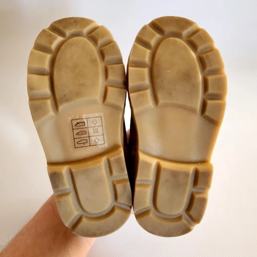 Gymboree Boys Casual Tie Boots Tan Lace Up Shoes Size 7